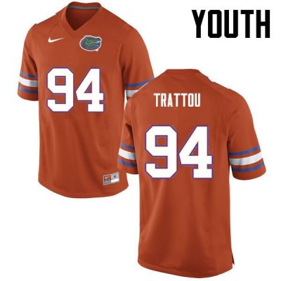 Youth Florida Gators #94 Justin Trattou NCAA Nike Orange Authentic Stitched College Football Jersey QFW2362XH